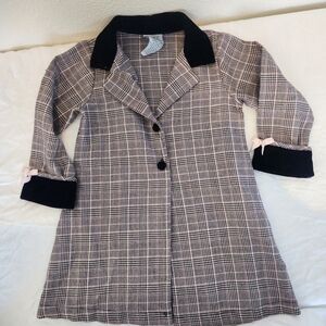 Pink and Black Pea Coat with Elegant Design